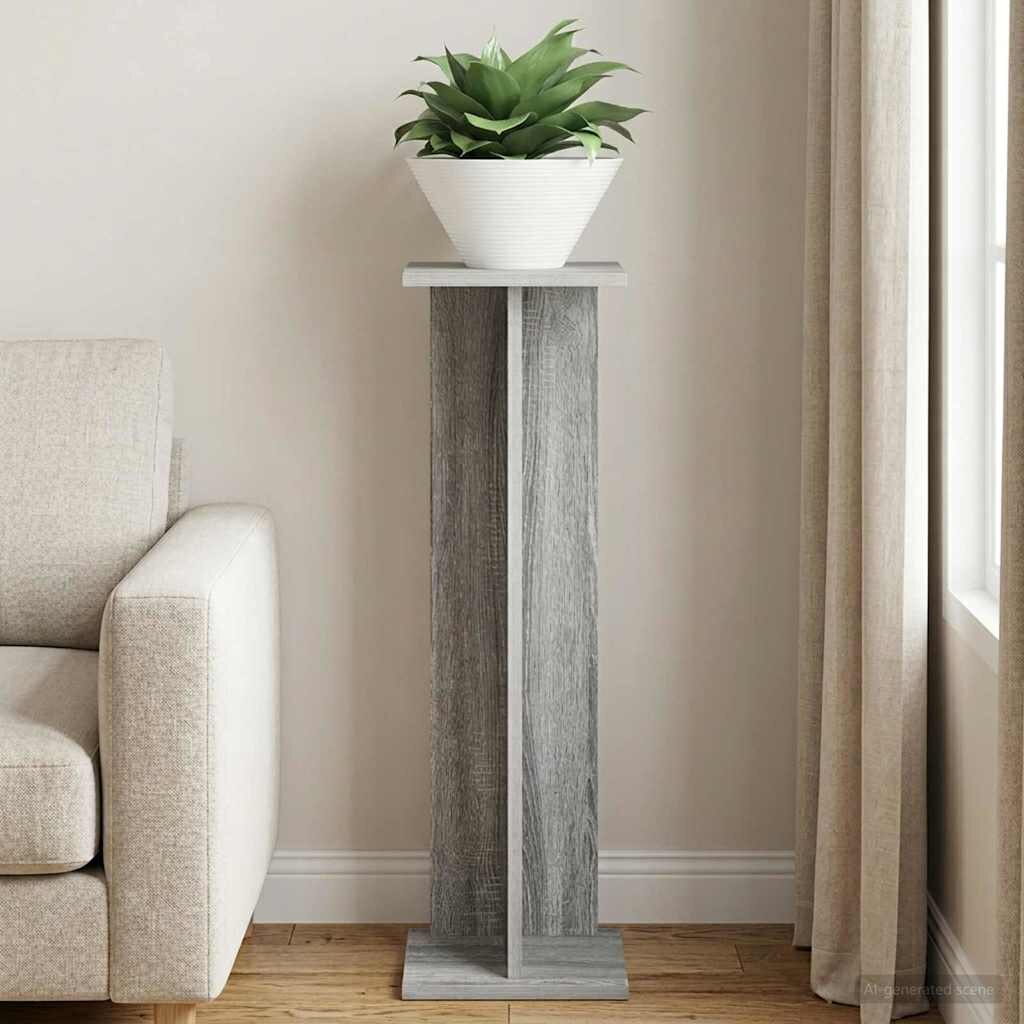 vidaXL Стойка за растения Сив Сонома 25 x 255 x 805 см