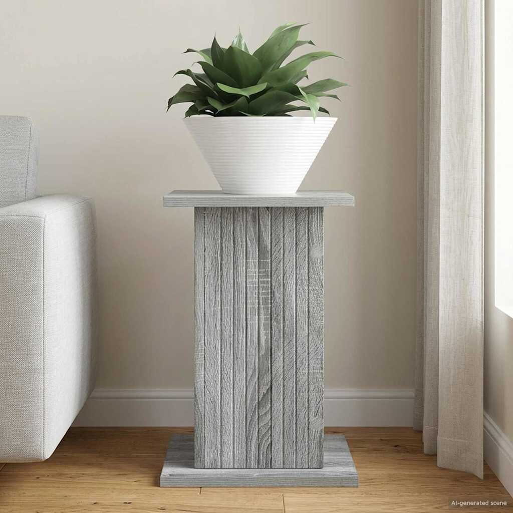 vidaXL Стойка за растения Сива сонома 305 x 30 x 43 см
