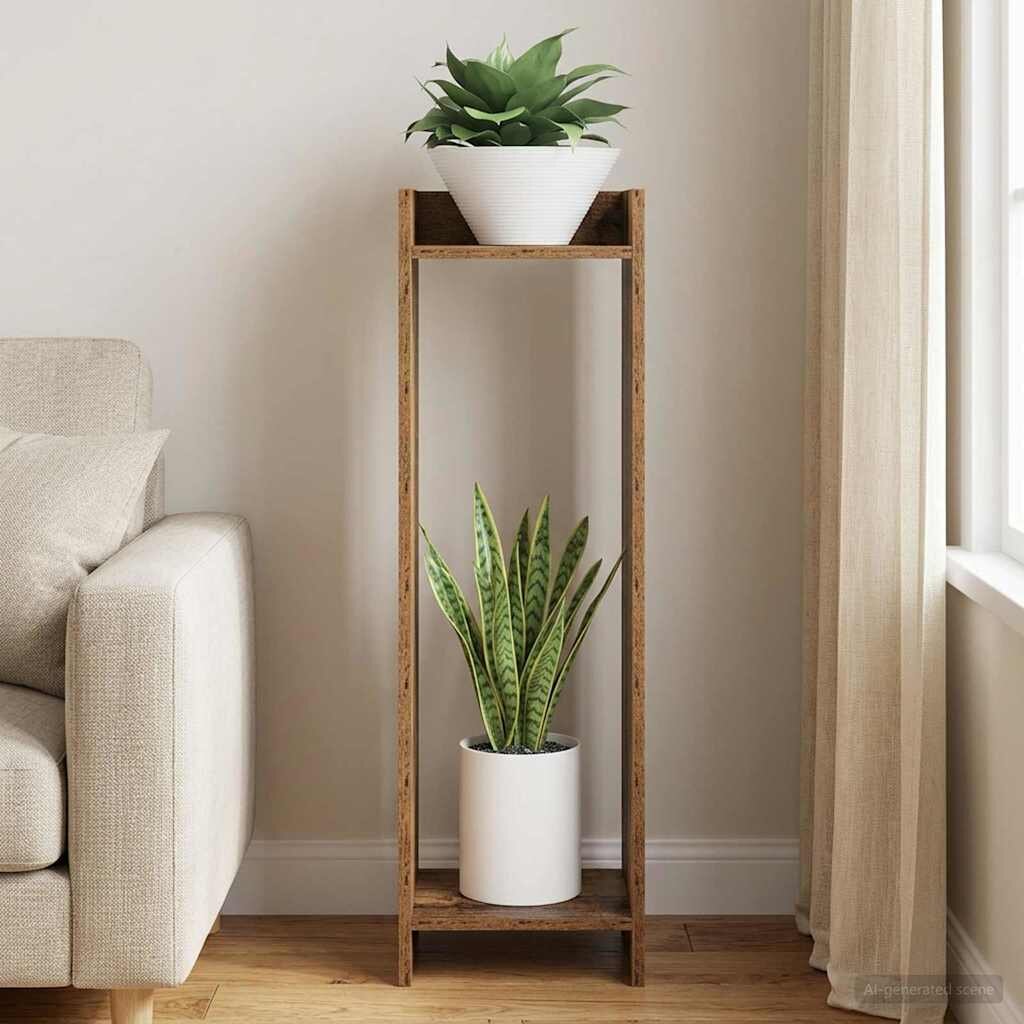vidaXL Стойка за растения Старо дърво 30 x 30 x 100 см