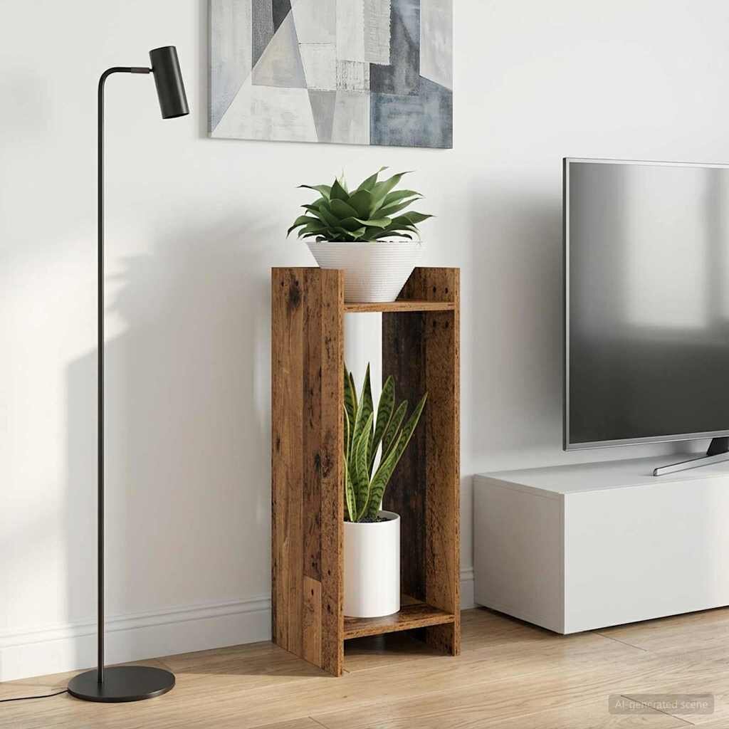 vidaXL Стойка за растения Старо дърво 30 x 30 x 80 cm