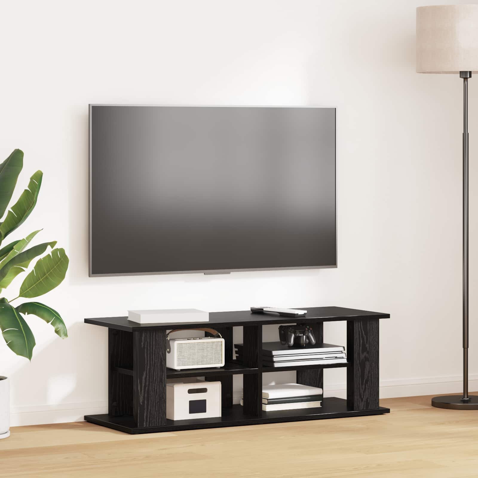 vidaXL Стойка за телевизор Черния дъб 96 x 35 x 335 см
