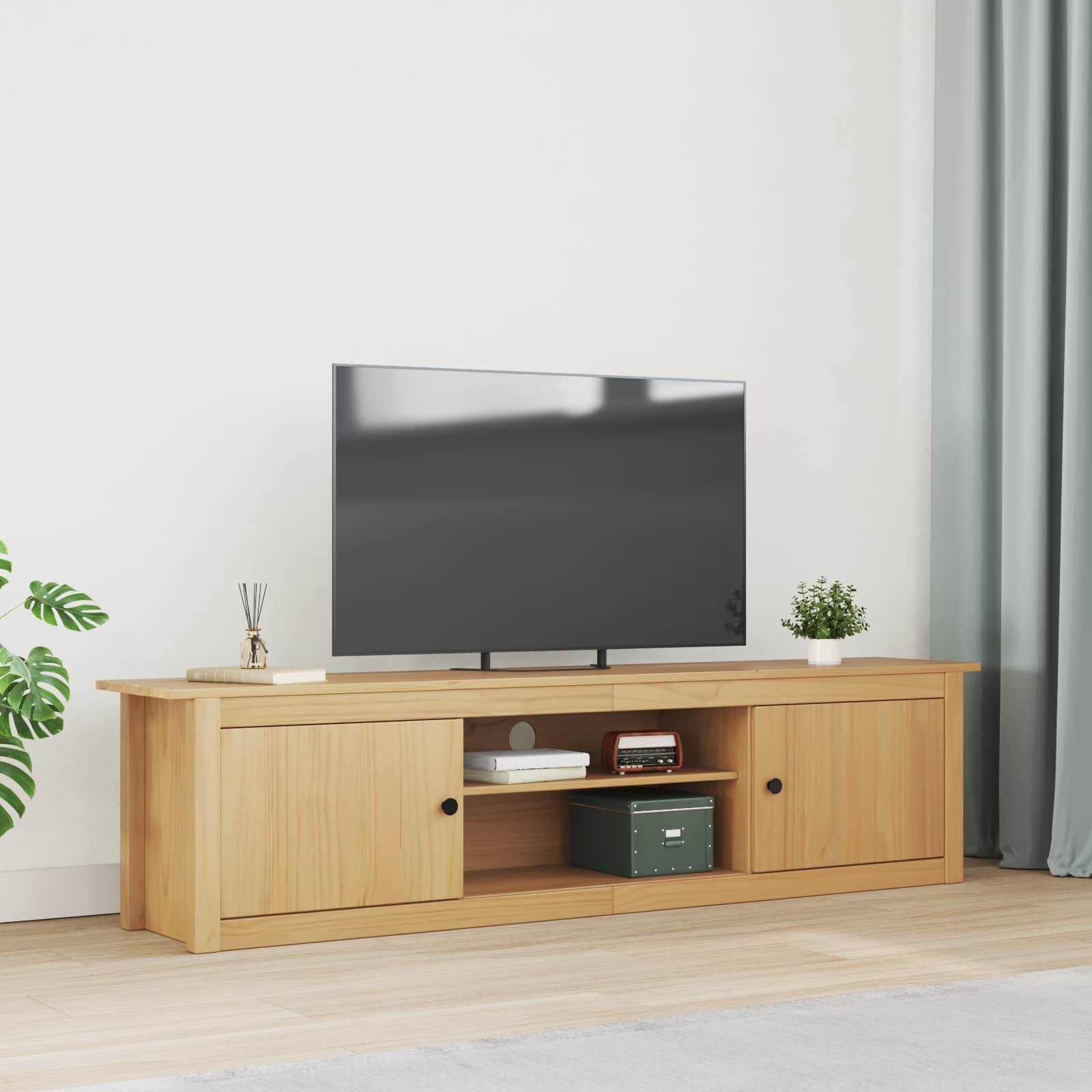 vidaXL Стойка за телевизор HILL 158 x 40 x 39.5 см Меден кафяв