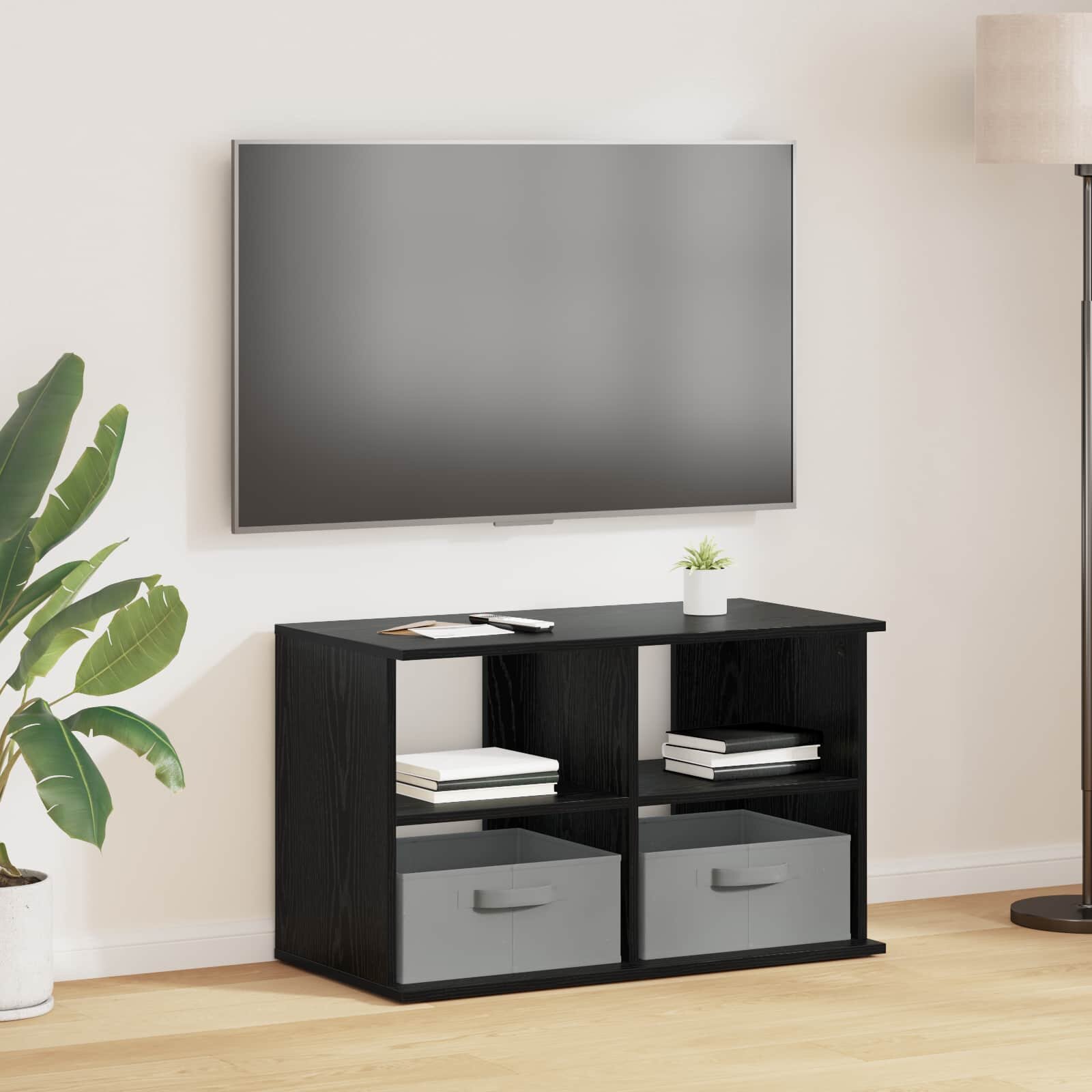 vidaXL Стойка за телевизор с чекмедже Черния дъб 79 x 40 x 48 см