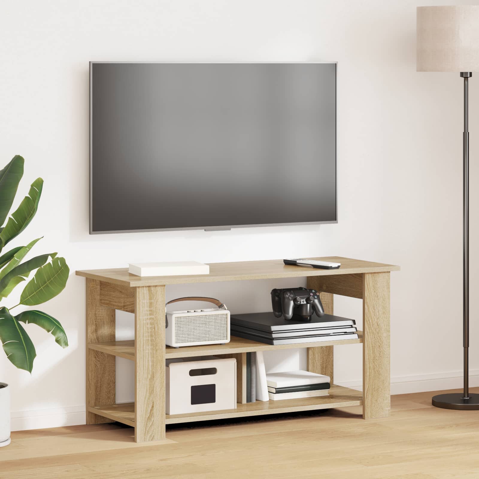 vidaXL Стойка за телевизор Сонома дъб 100 x 40 x 50 cm