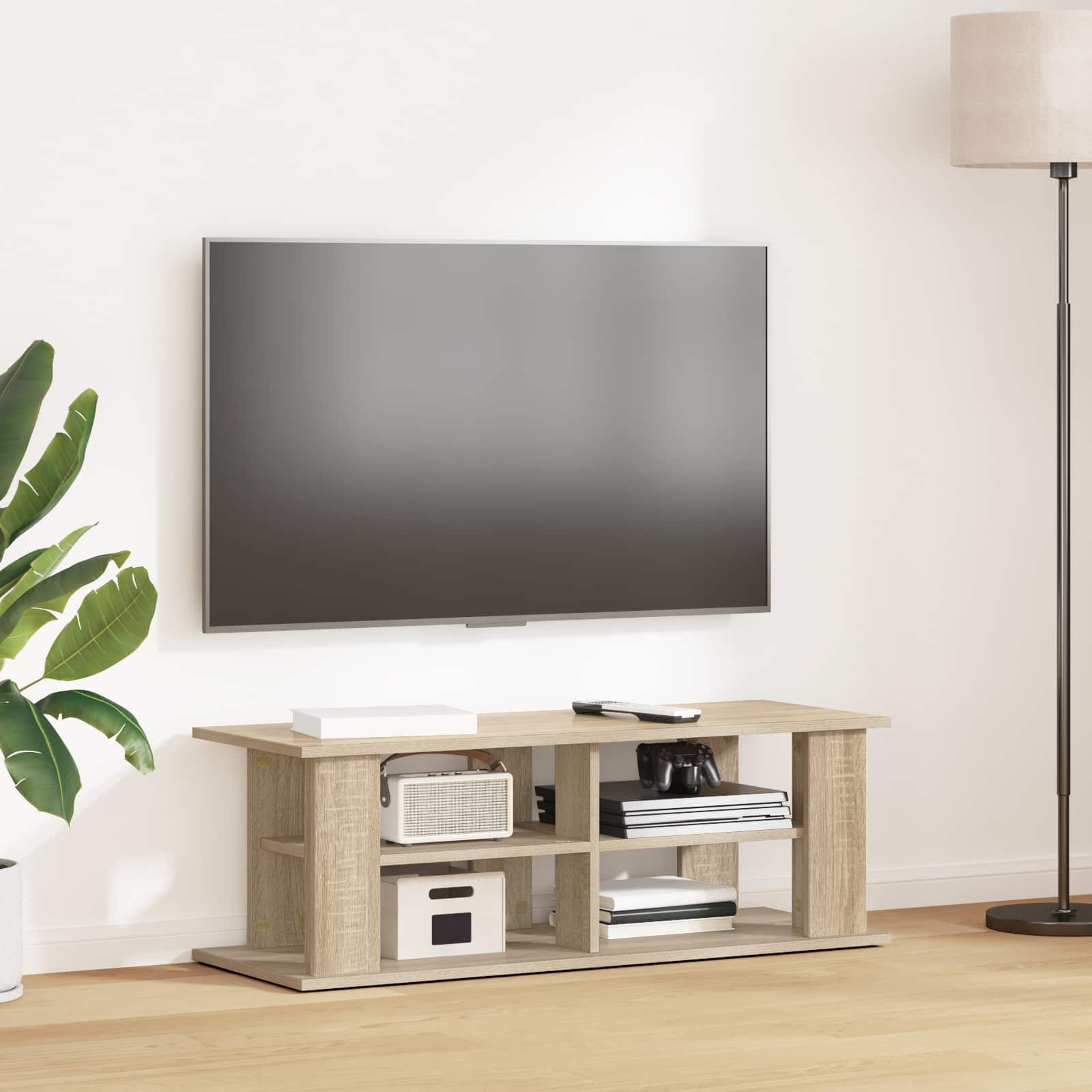 vidaXL Стойка за телевизор Сонома дъб 96 x 35 x 335 см