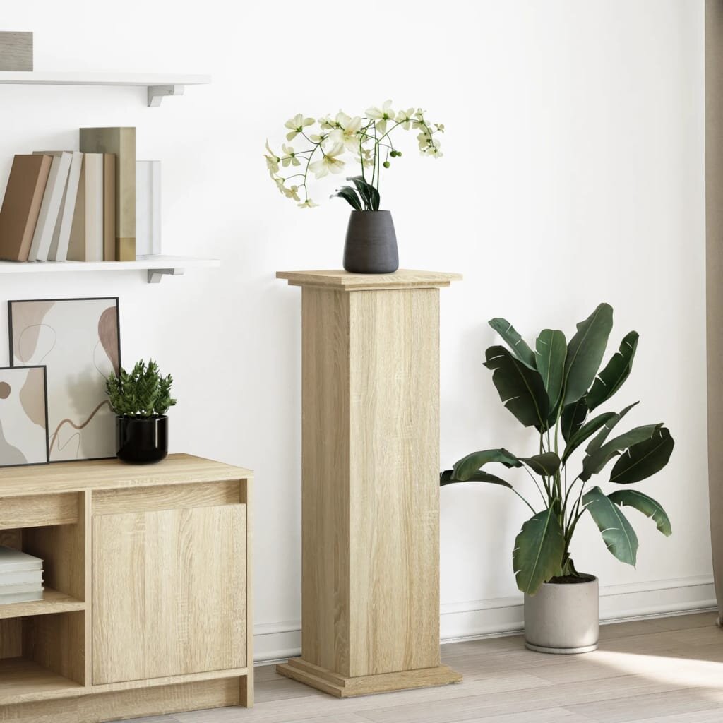 vidaXL Стойка за витрини със съхранение 31x30x90 см инженерно дърво