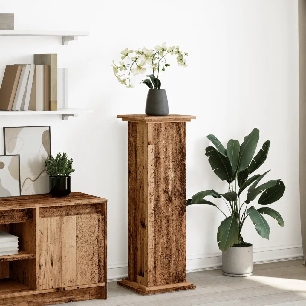 vidaXL Стойка за витрини със съхранение 31x30x90 см инженерно дърво