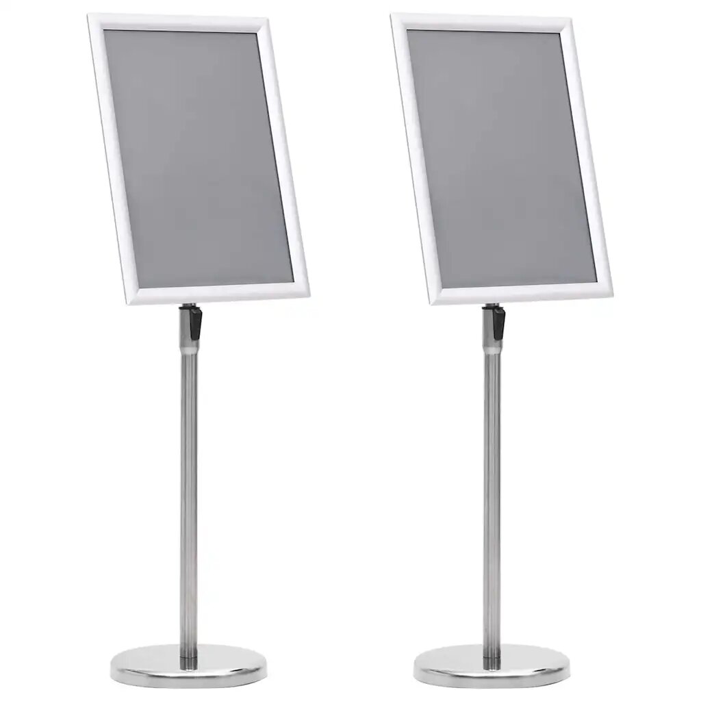 vidaXL Стойки за плакати 2 бр. Сребрист 45 x 327 x 108 см Алуминий