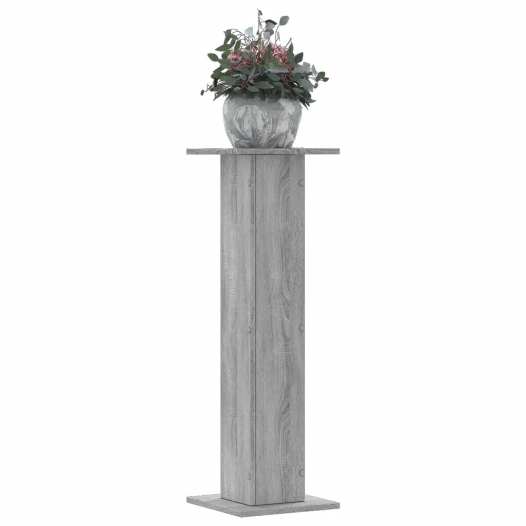 vidaXL Стойки за растения 2 бр сив сонома 30x30x95 см инженерно дърво