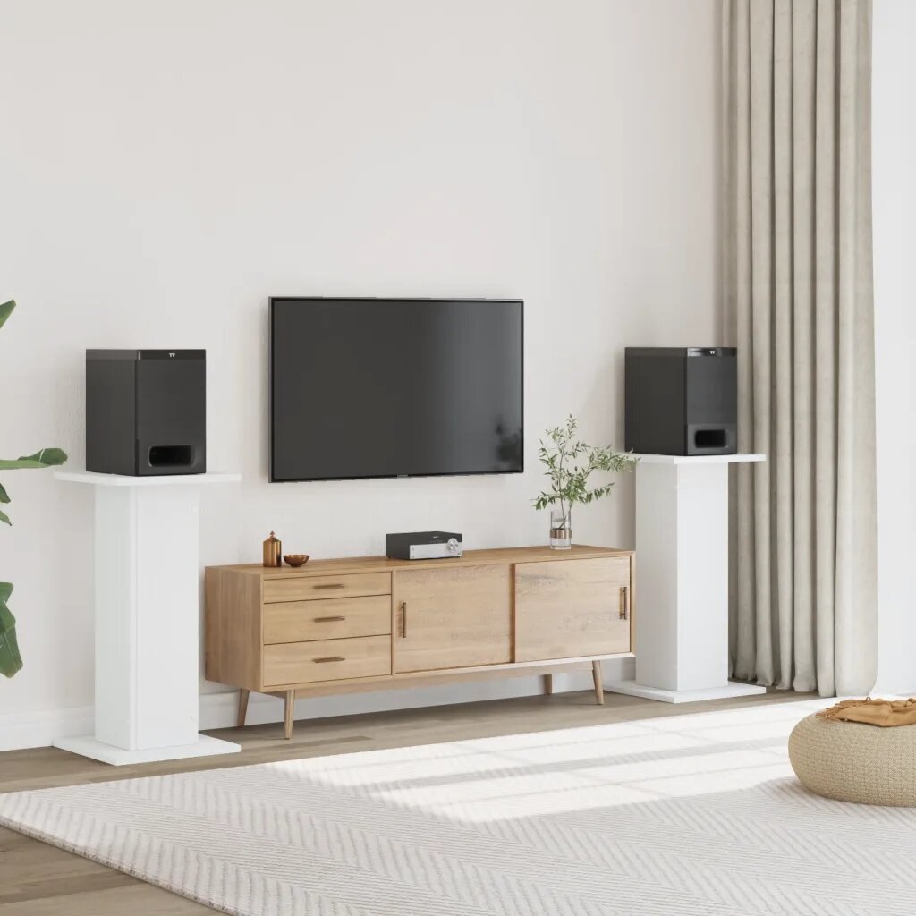 vidaXL Стойки за тонколони 2 бр бели 30x30x80 см инженерно дърво