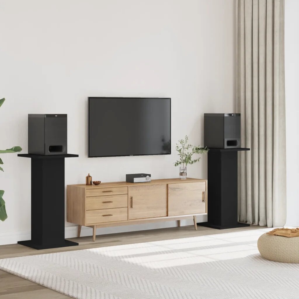 vidaXL Стойки за тонколони 2 бр черни 30x30x80 см инженерно дърво