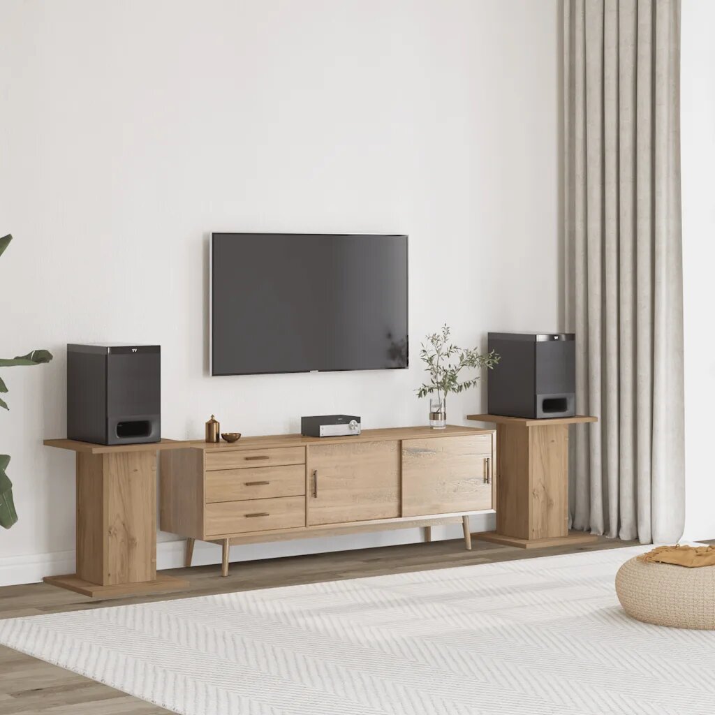 vidaXL Стойки за тонколони 2 бр дъб артизан 30x30x40см инженерно дърво