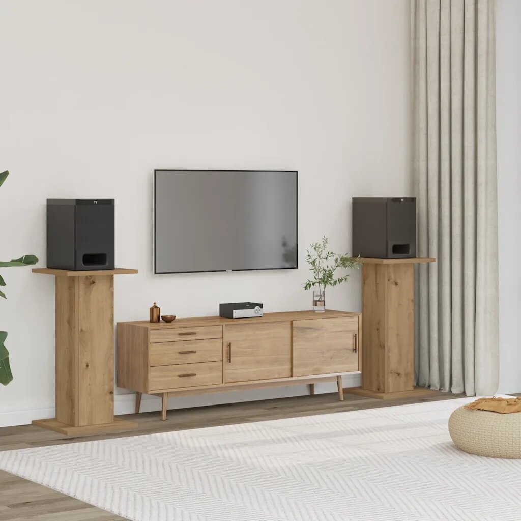 vidaXL Стойки за тонколони 2 бр дъб артизан 30x30x60см инженерно дърво