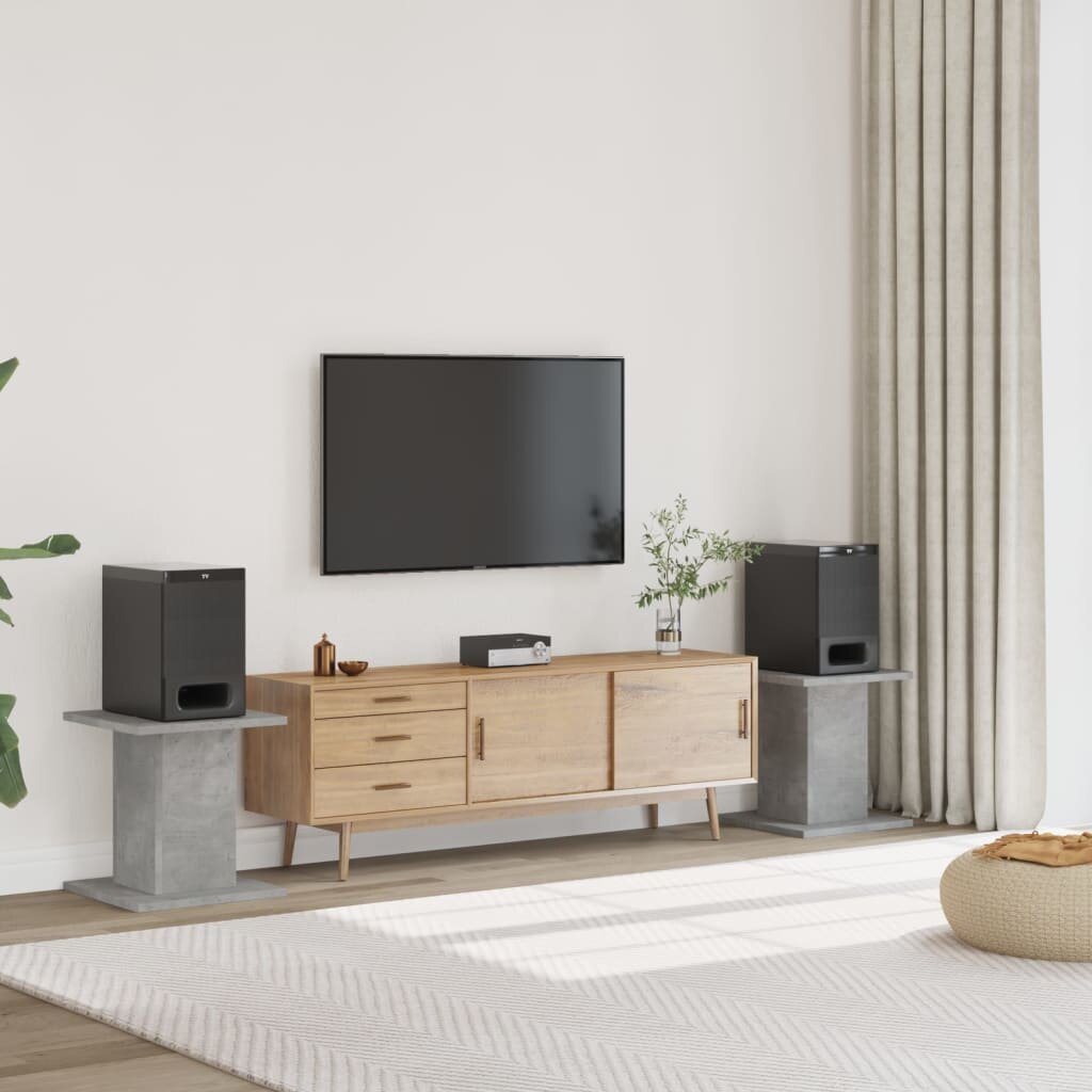 vidaXL Стойки за тонколони 2бр бетонно сиви 30x30x40см инженерно дърво