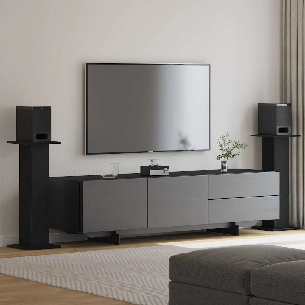 vidaXL Стойки за високоговорители 2 бр. Черния дъб 30 x 30 x 80 cm