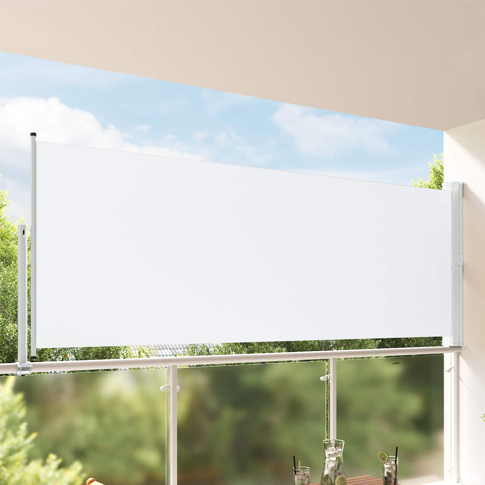 vidaXL Страничен сенник 140 x 300 cm 100% полиестер желязо стомана