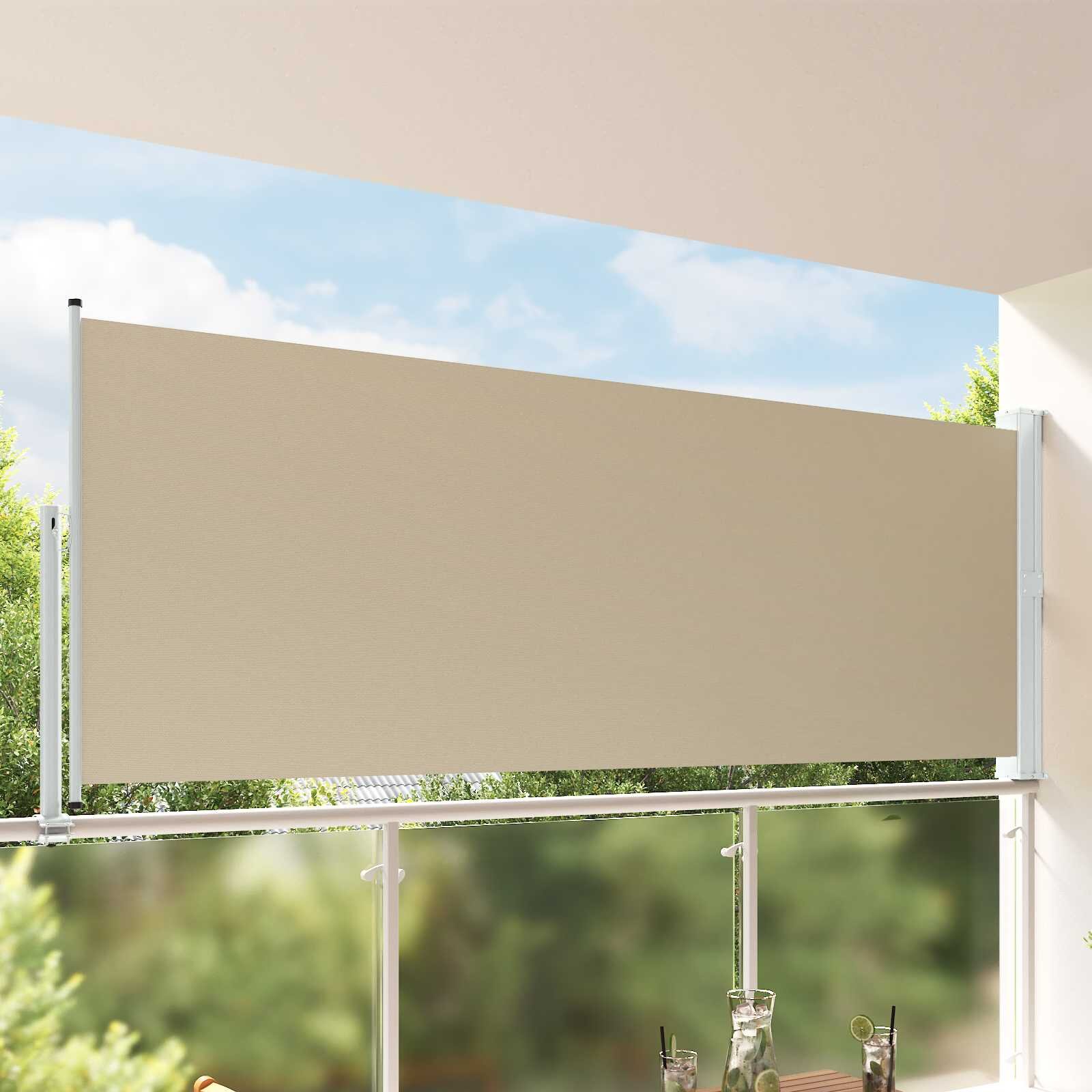 vidaXL Страничен сенник 160 x 300 cm 100% полиестер желязо стомана