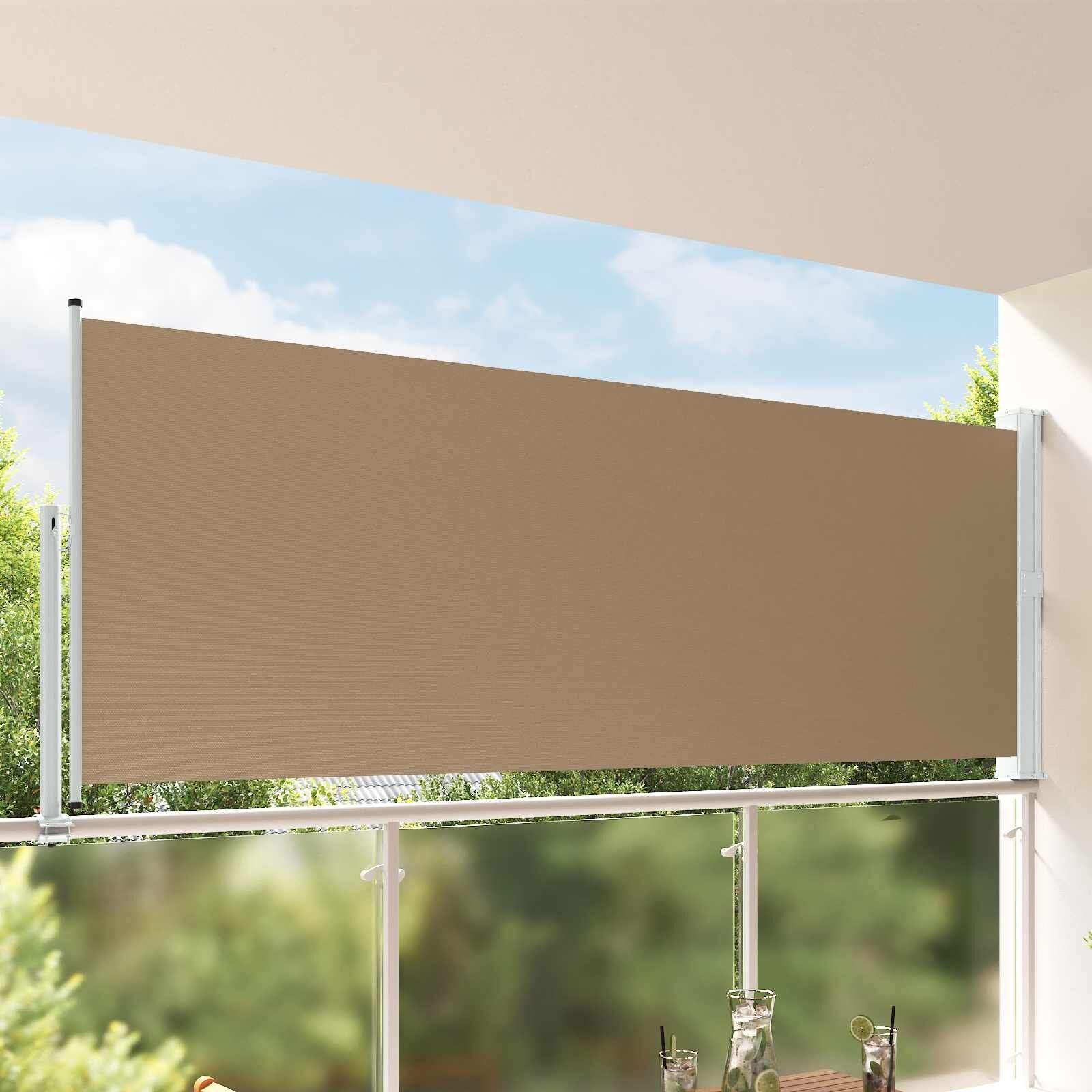 vidaXL Страничен сенник 160 x 300 cm 100% полиестер желязо стомана