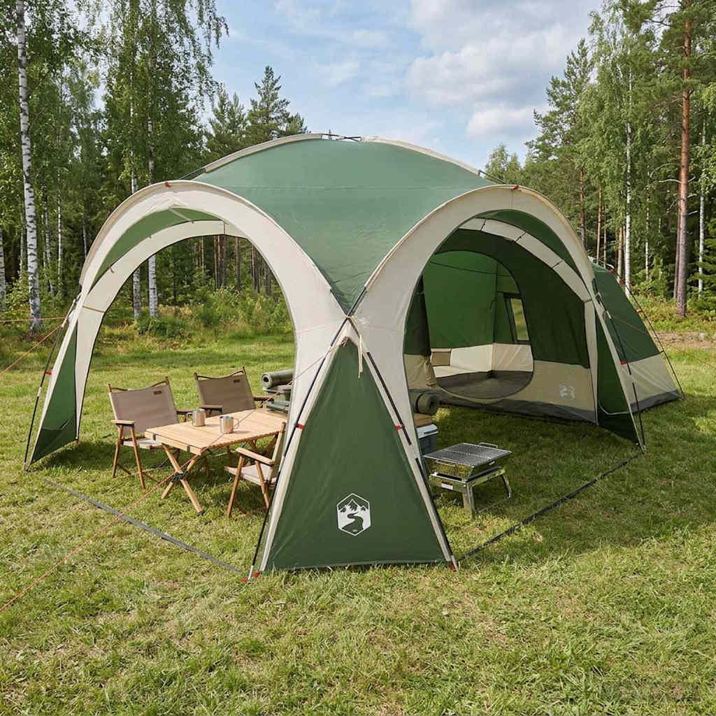 vidaXL Страничен Шатър Зелено 410 x 410 x 250 см Полиестер и стомана