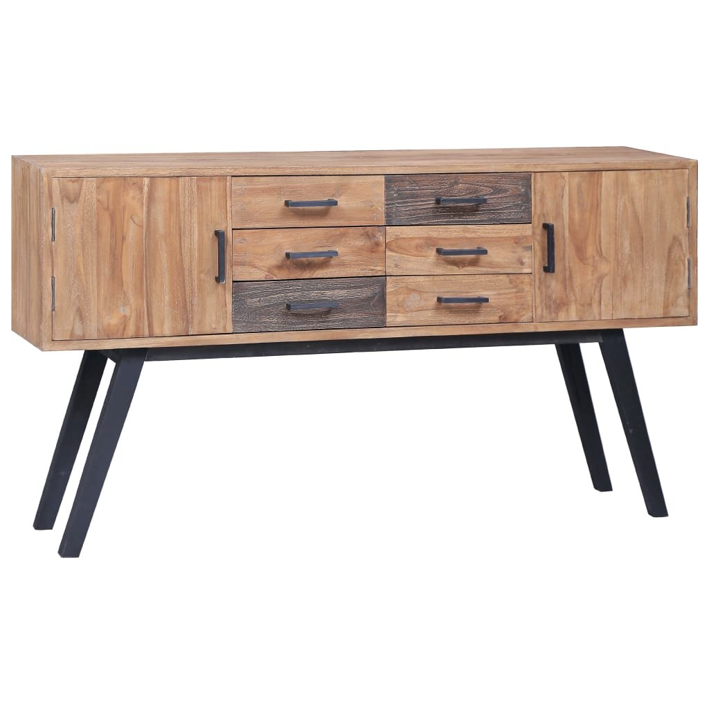 vidaXL Страничен шкаф 110x30x75 см тик масив
