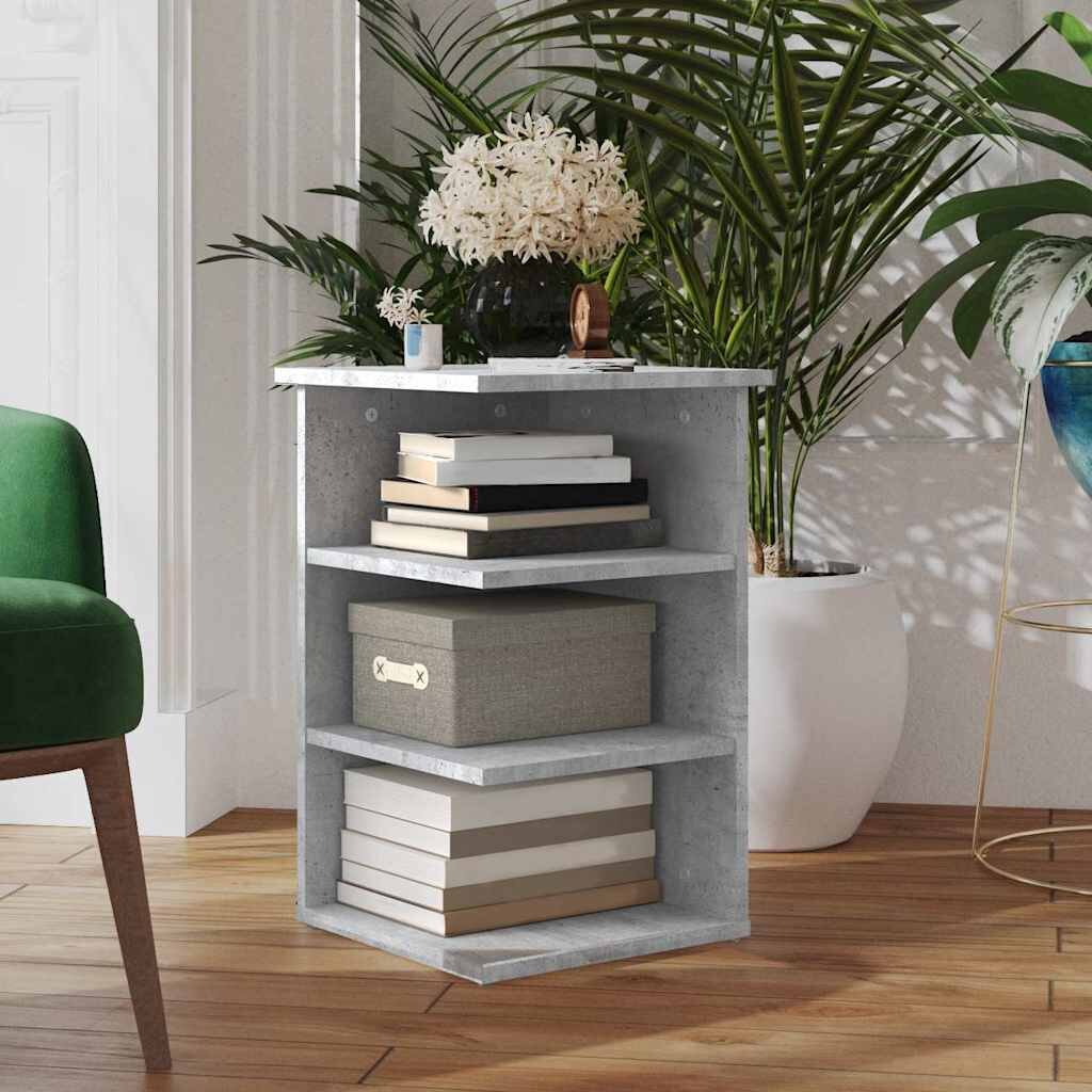 vidaXL Страничен шкаф бетонно сив 35x35x55 см инженерно дърво