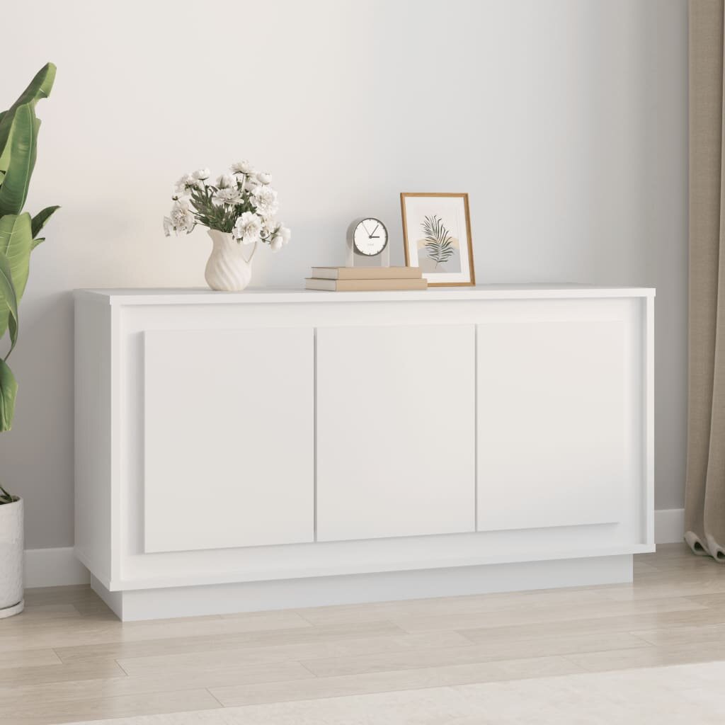 vidaXL Страничен шкаф бял 102x35x55 см инженерно дърво