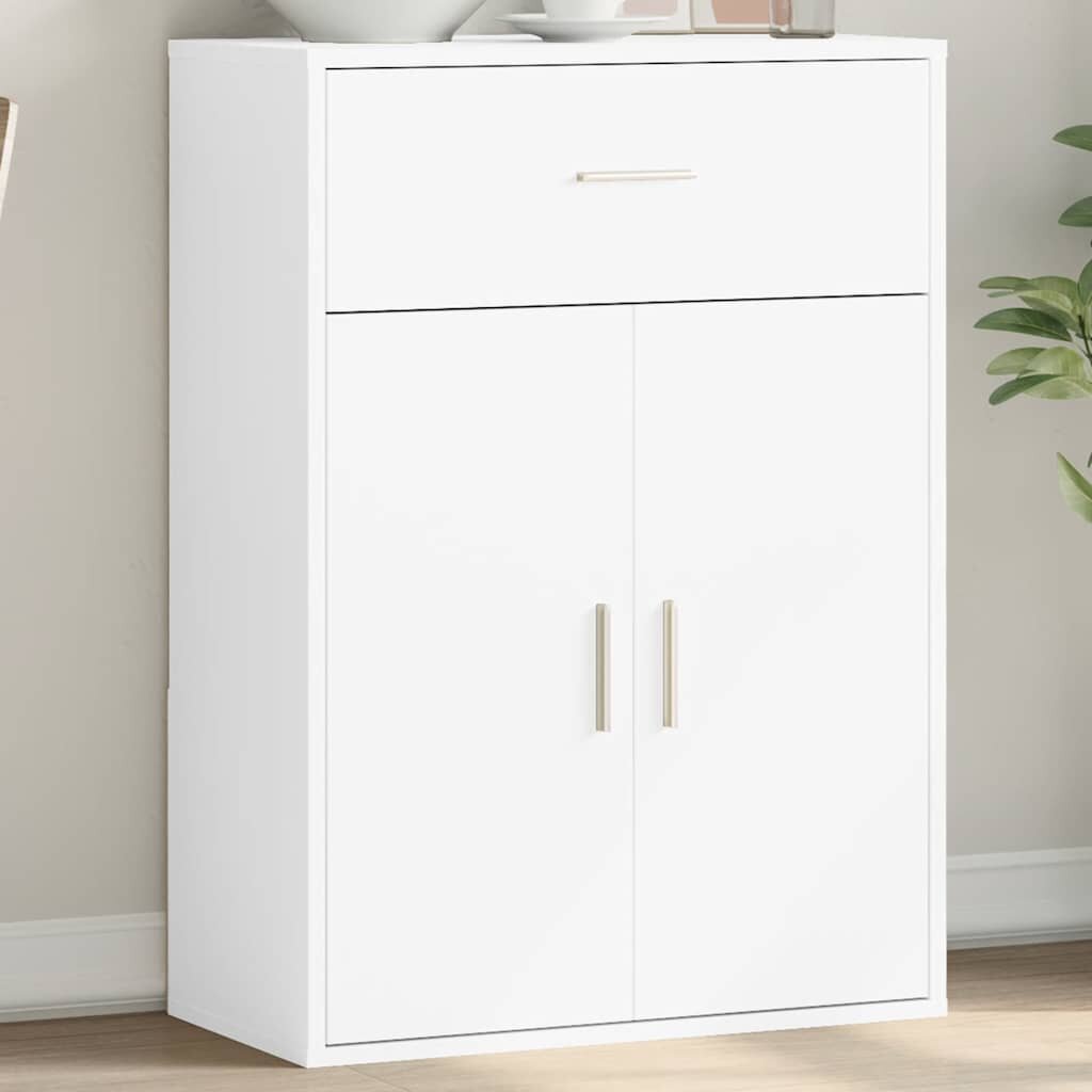 vidaXL Страничен шкаф бял 60x30x84 см инженерно дърво