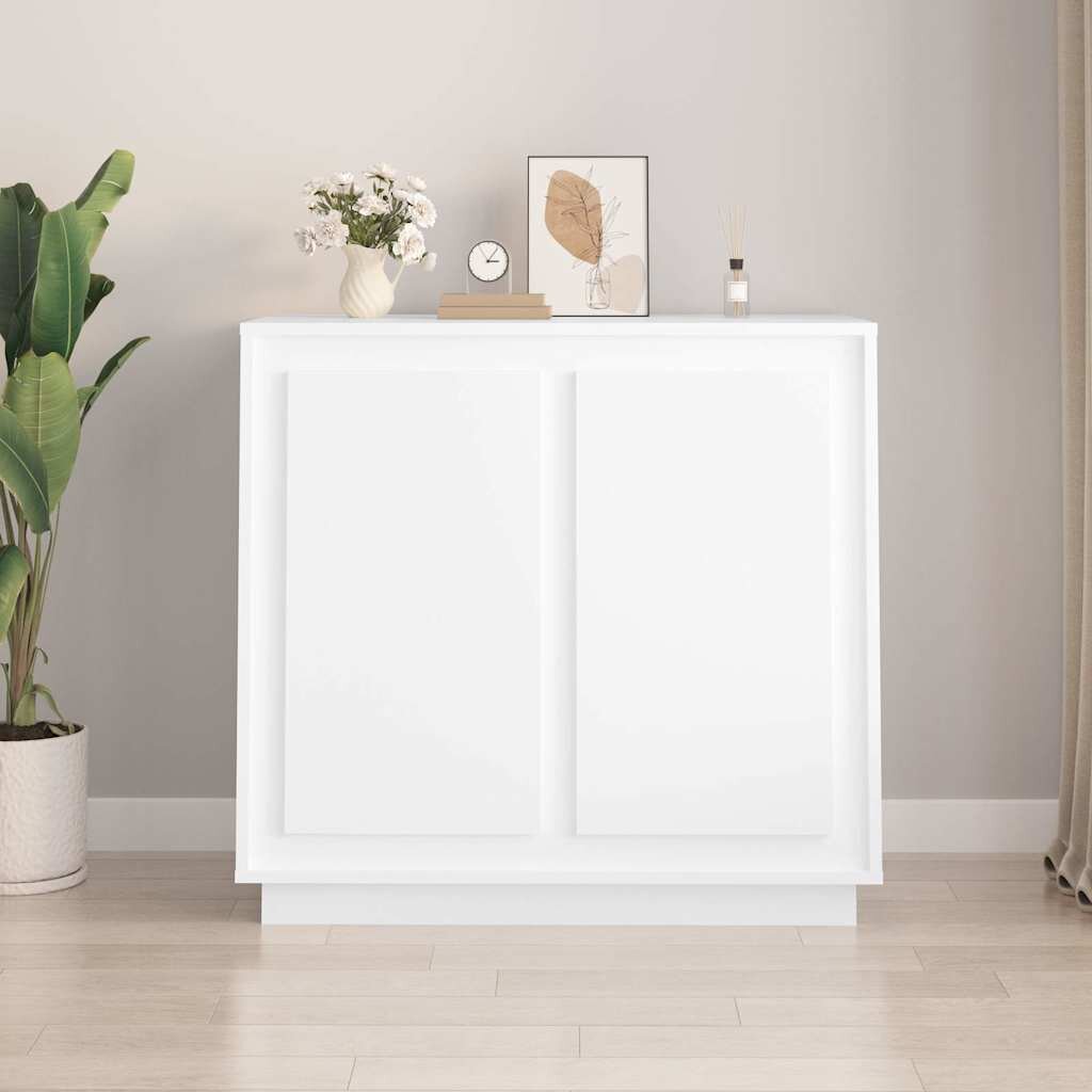vidaXL Страничен шкаф бял 80x34x75 см инженерно дърво