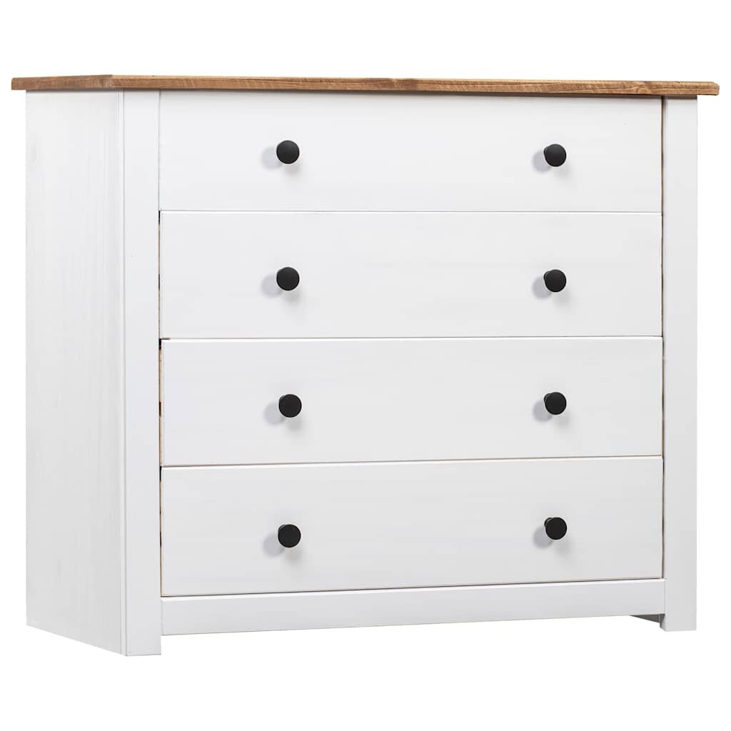 vidaXL Страничен шкаф бял 80x40x73 см бор Panama Range