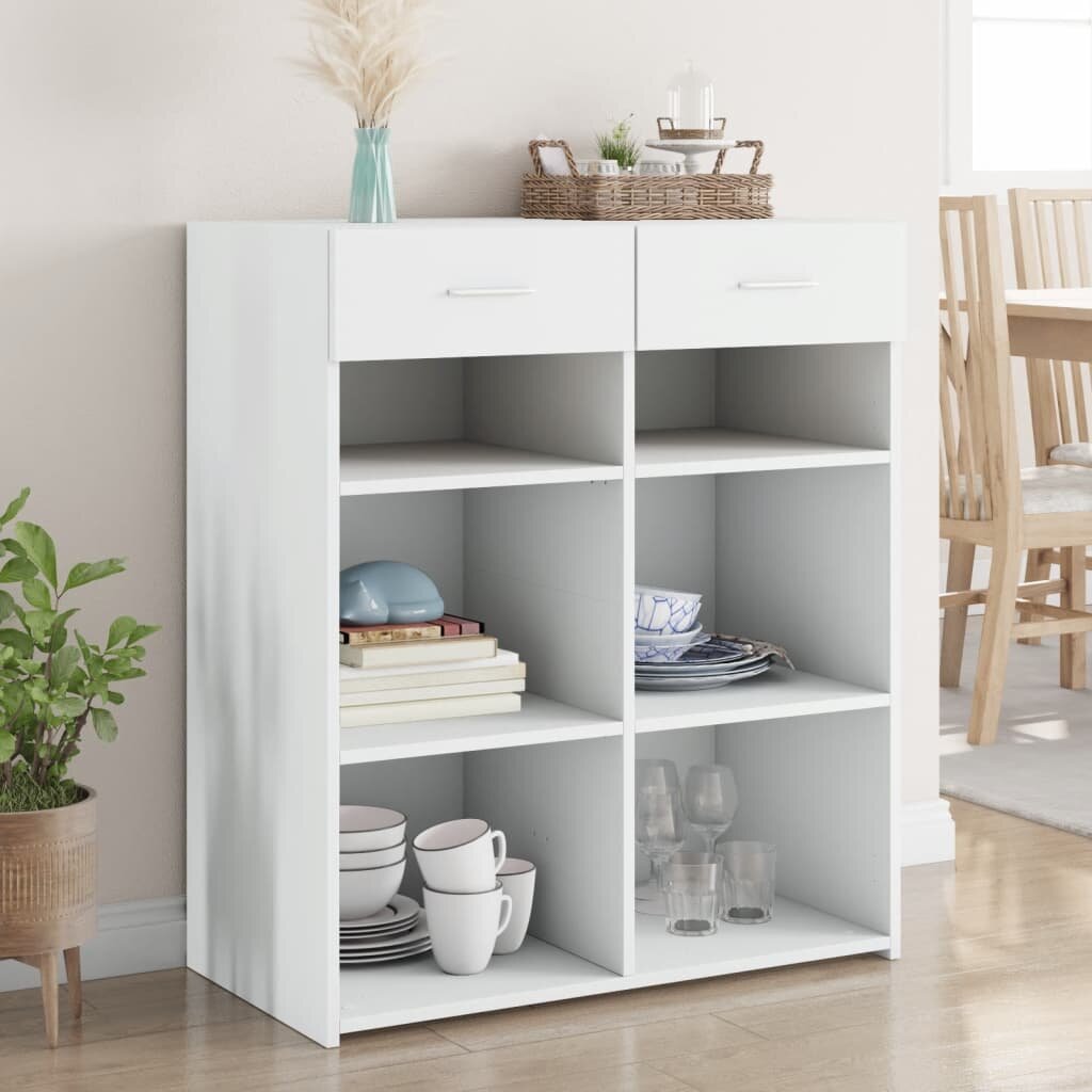 vidaXL Страничен шкаф бял 80x425x93 см инженерно дърво