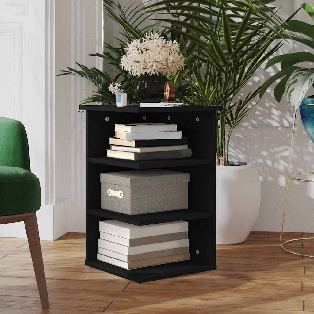 vidaXL Страничен шкаф черен 35x35x55 см инженерно дърво