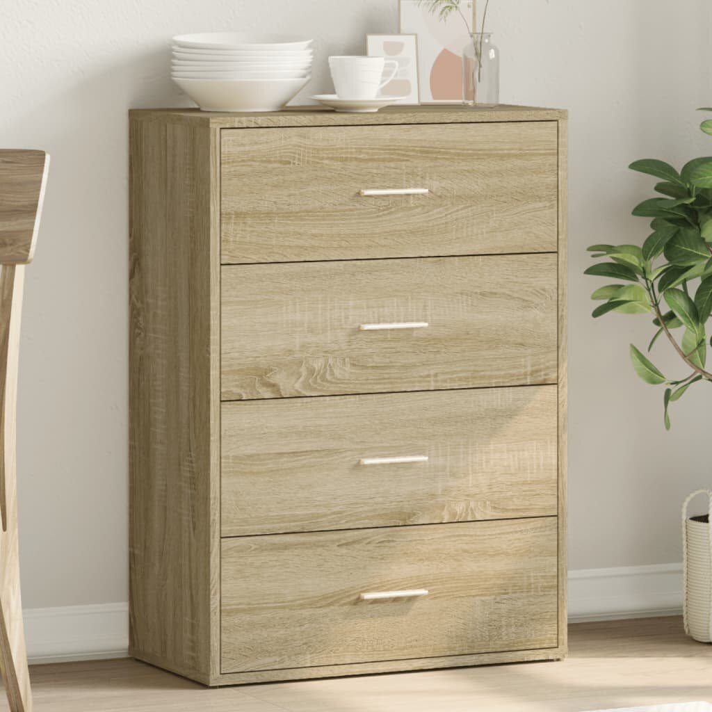 vidaXL Страничен шкаф дъб сонома 60x31x84 см инженерно дърво