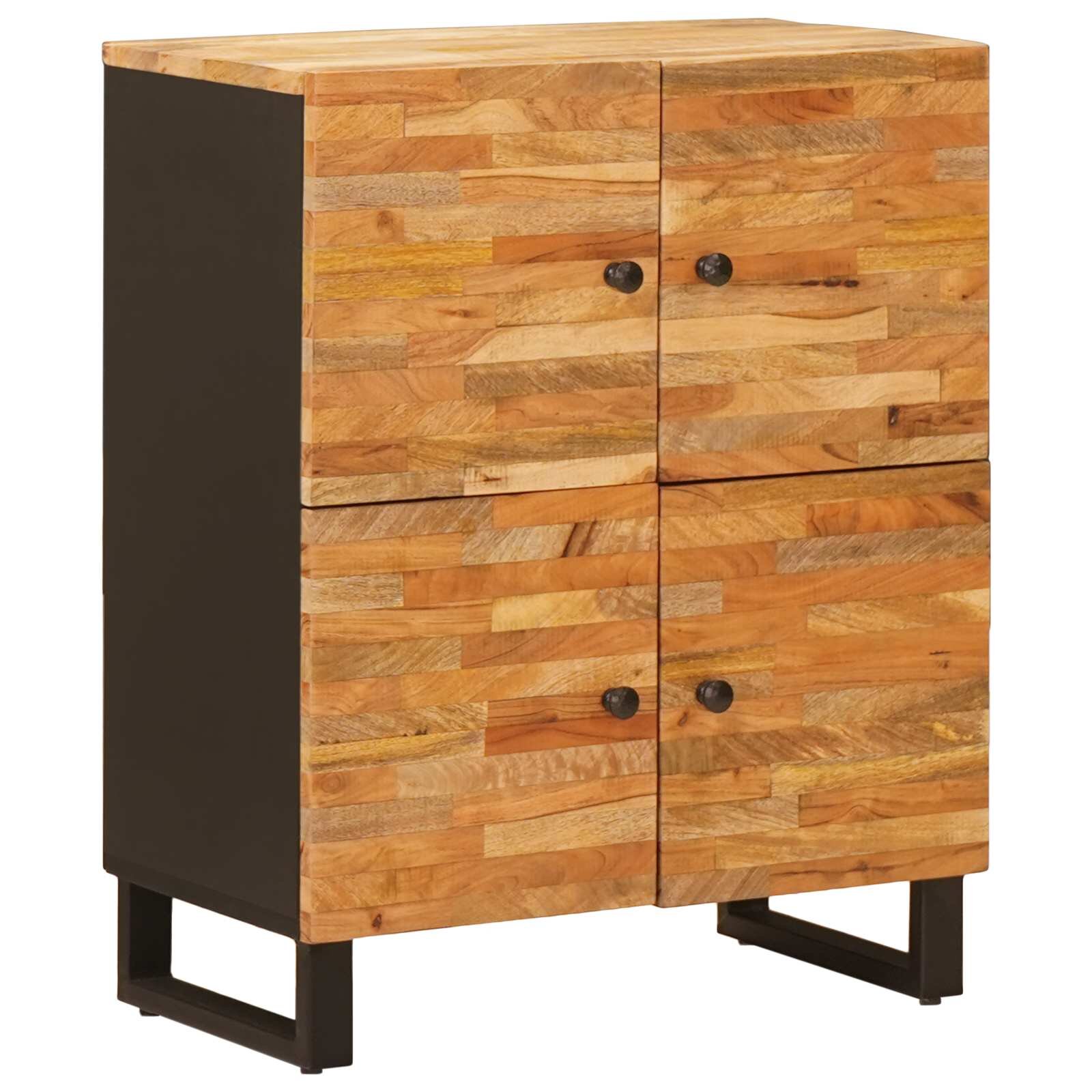 vidaXL Страничен шкаф Кафяво 60 x 33 x 75 cm Солидно мангово дърво