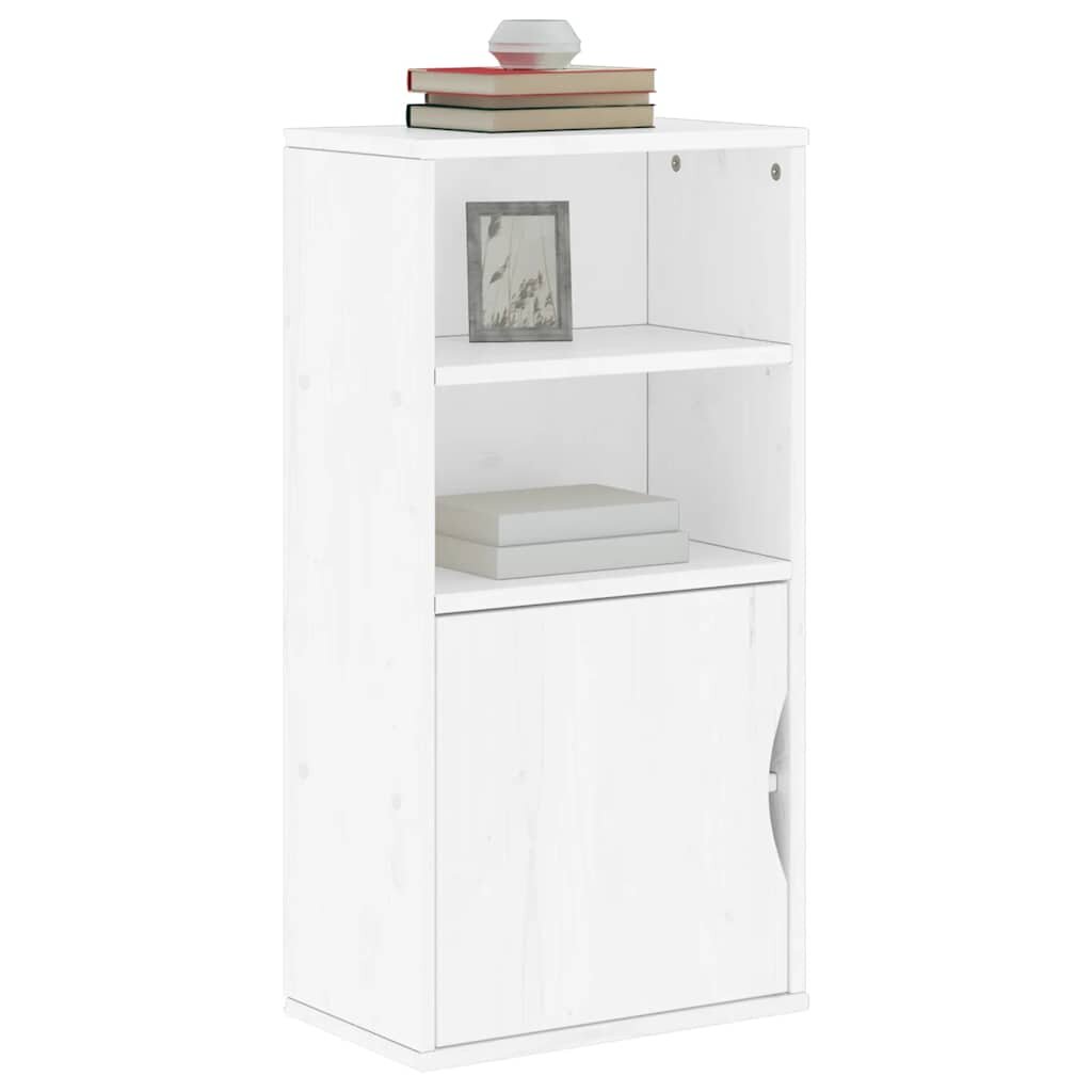 vidaXL Страничен шкаф ODDA White 40x24x79 cm Масивна дървесина Бор