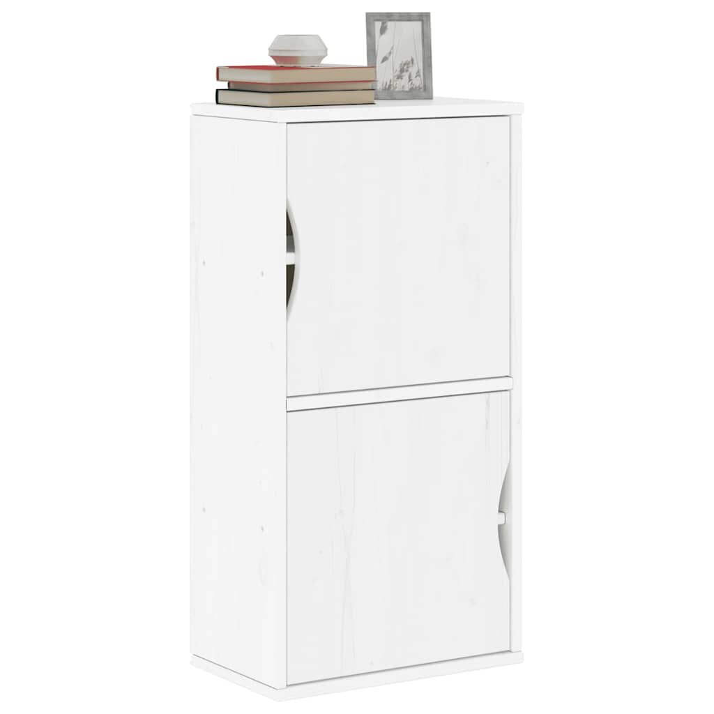 vidaXL Страничен шкаф ODDA White 40x24x79 cm Масивна дървесина Бор