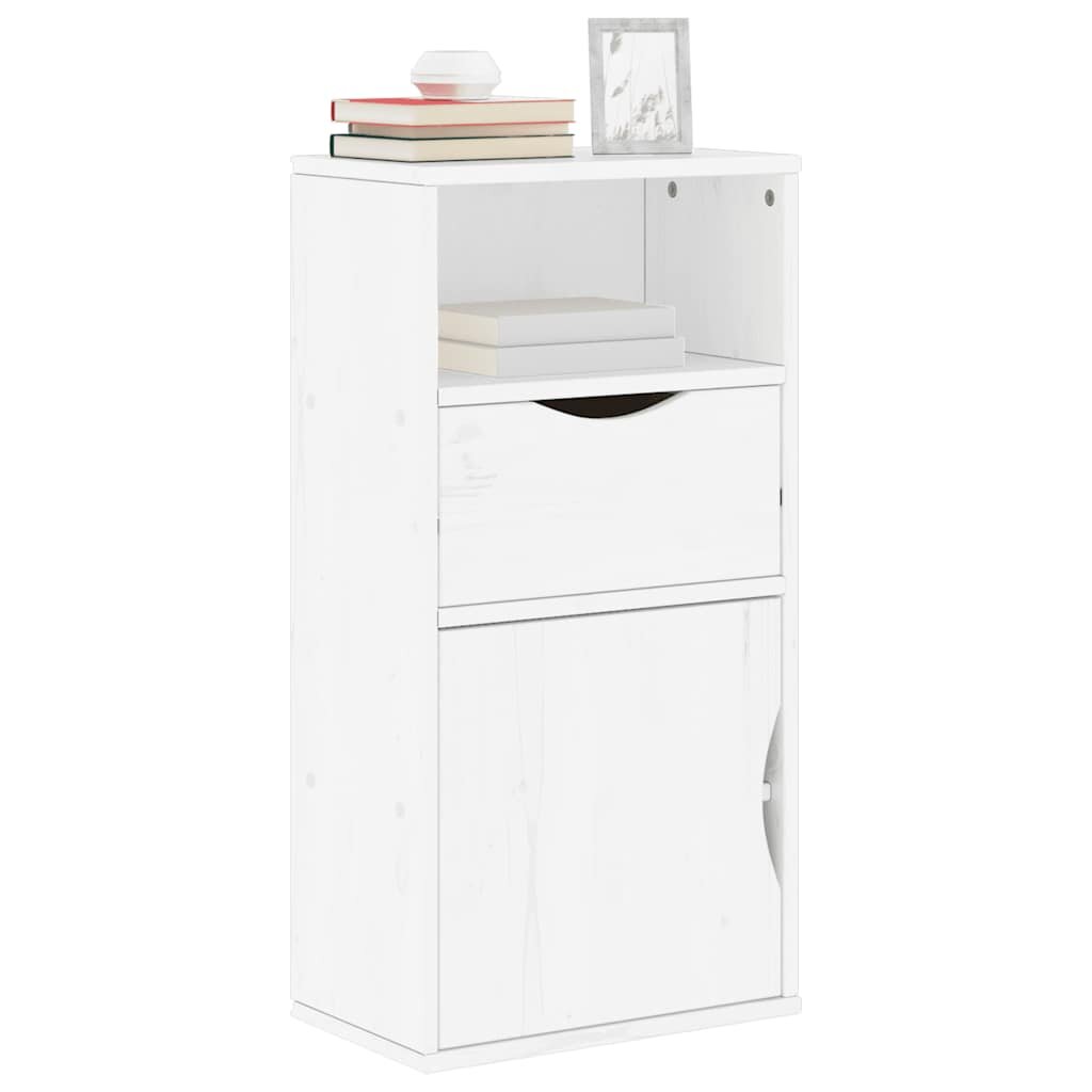vidaXL Страничен шкаф с чекмедже ODDA White 40x24x79 cm