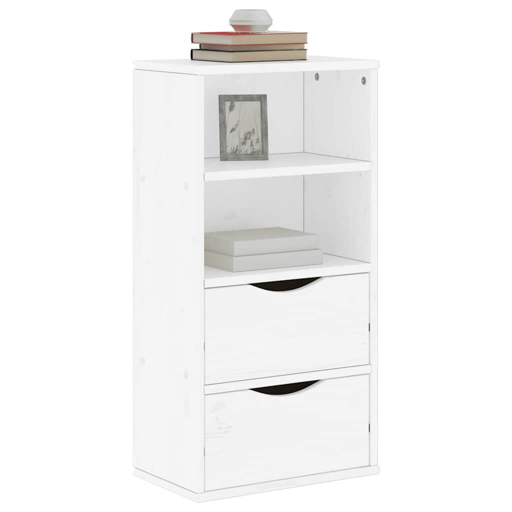 vidaXL Страничен шкаф с чекмеджета ODDA White 40x24x79 cm