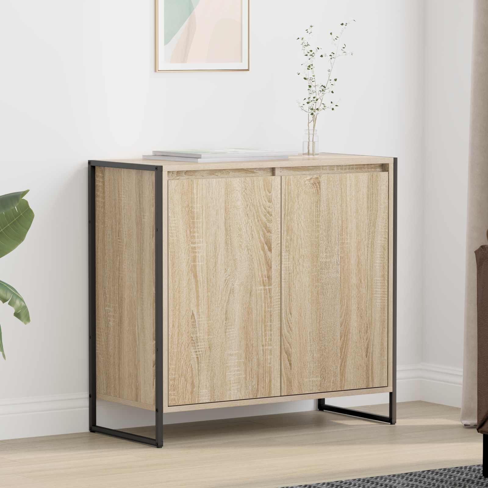 vidaXL Страничен шкаф Сонома 79 x 36 x 75 см Инженерна дървесина