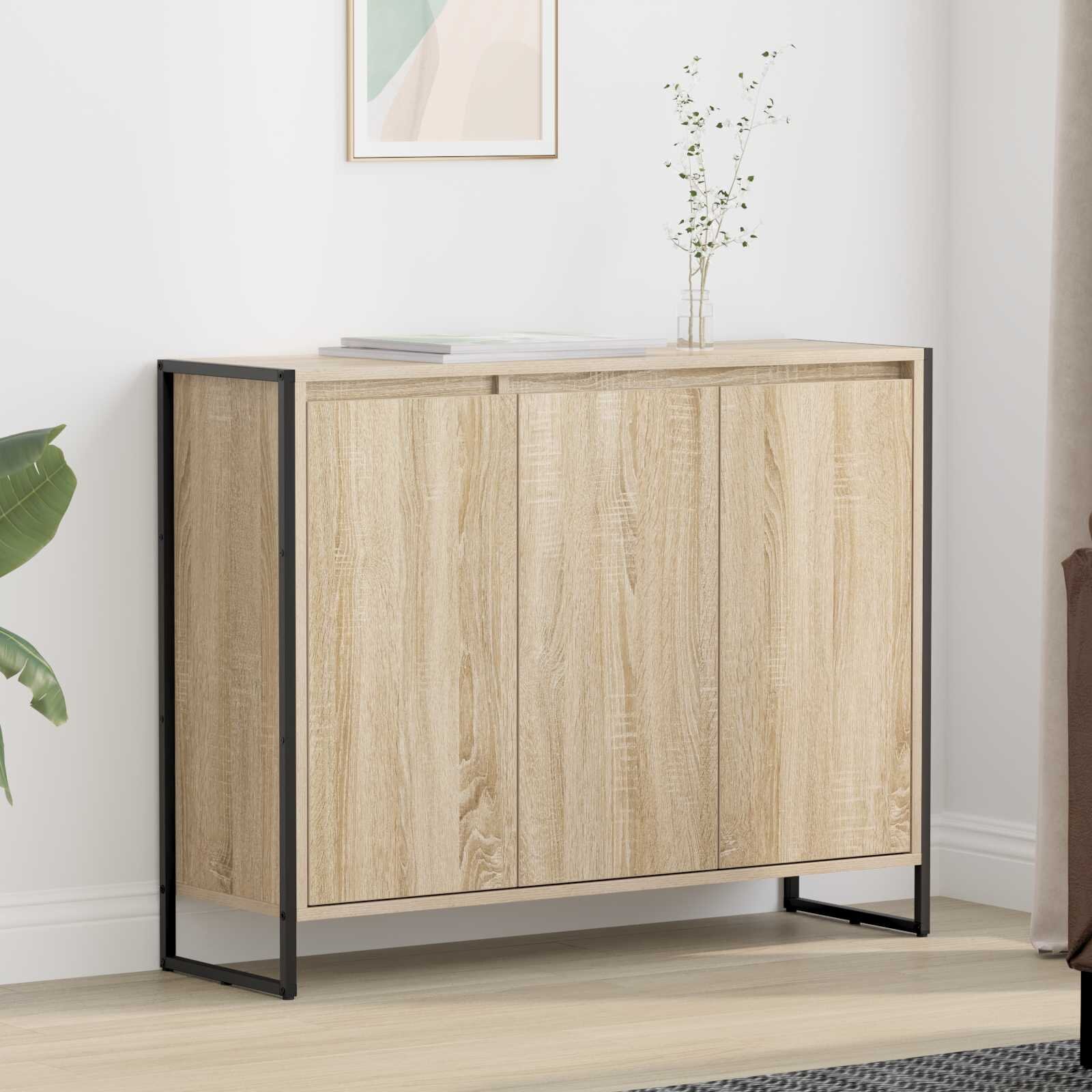 vidaXL Страничен шкаф Сонома 965 x 30 x 75 см Инженерна дървесина