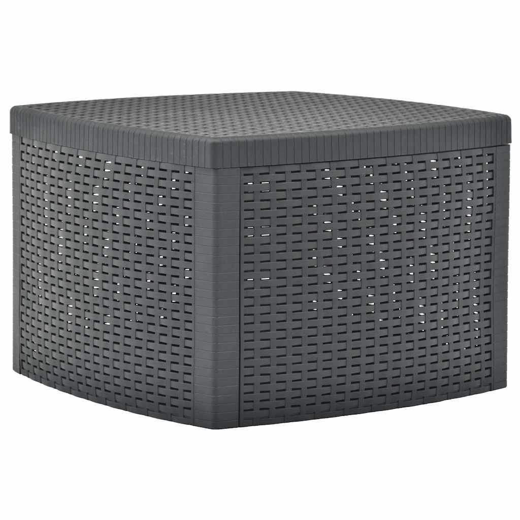 vidaXL Странична маса антрацит 54x54x365 см пластмаса