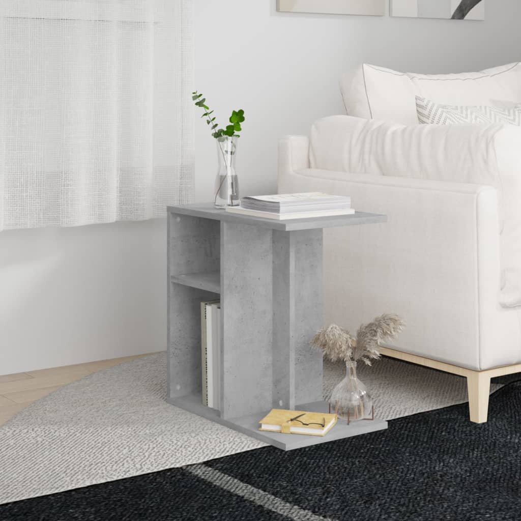 vidaXL Странична маса бетонно сива 50x30x50 см инженерно дърво