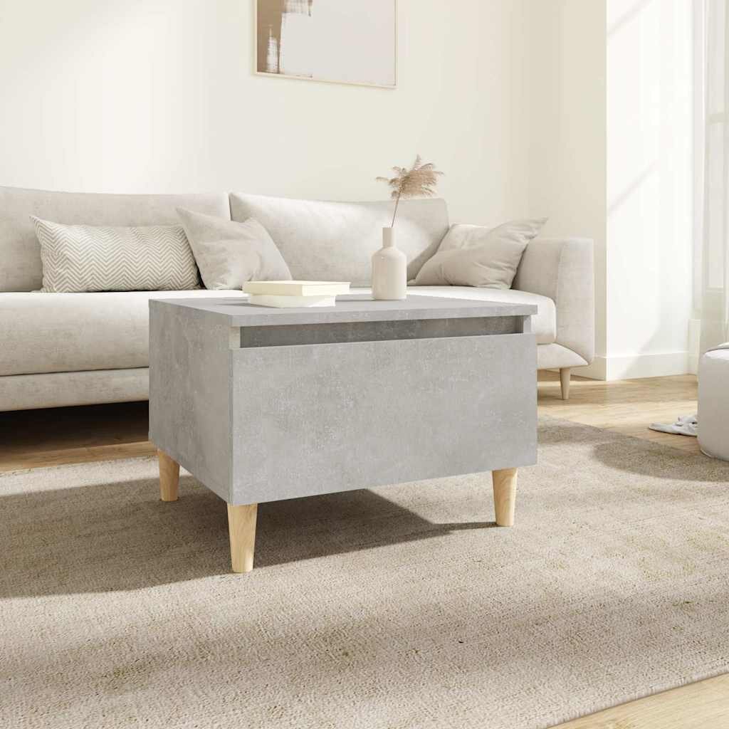 vidaXL Странична маса бетонно сива 50x46x35 см инженерно дърво
