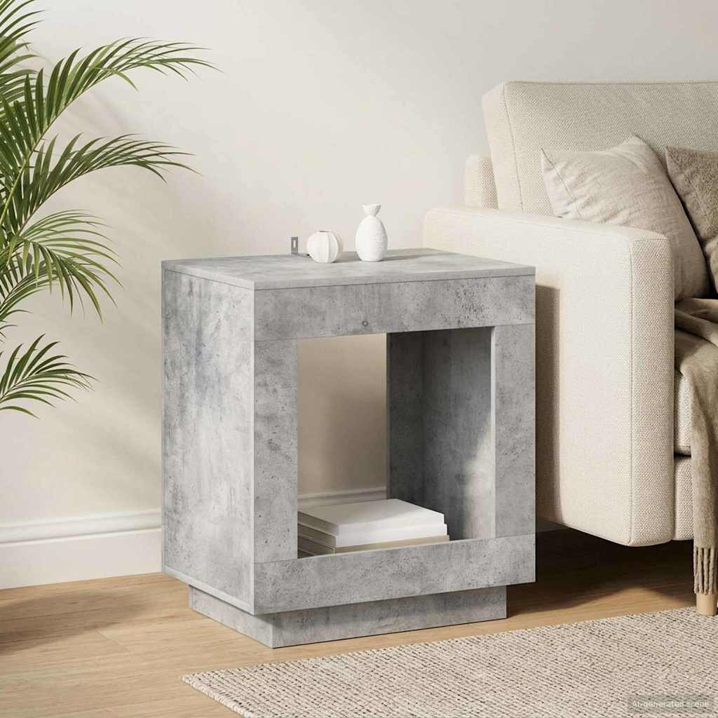 vidaXL Странична маса Бетонно сиво 60 x 40 x 65 см Инженерна дървесина