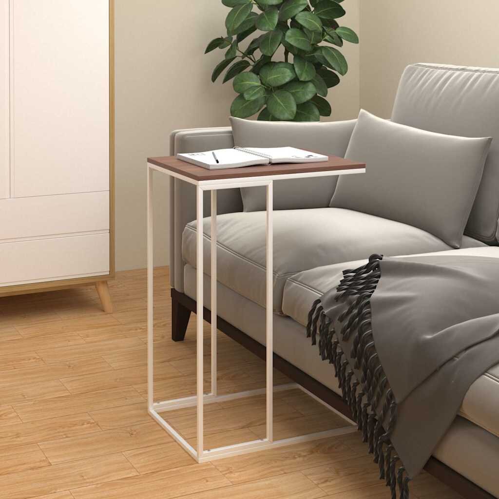 vidaXL Странична маса бяла 40x30x59 см инженерна дървесина