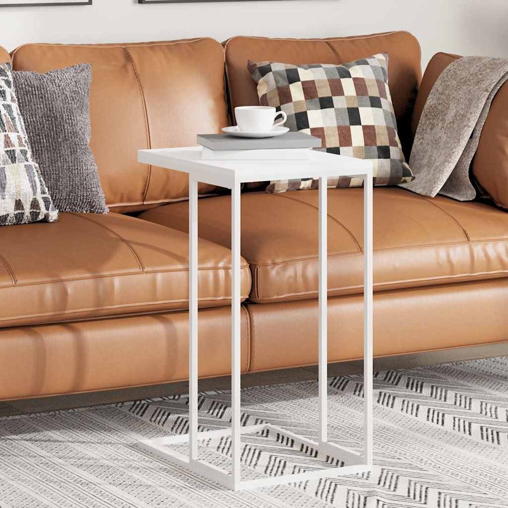 vidaXL Странична маса бяла 40x30x59 см инженерна дървесина