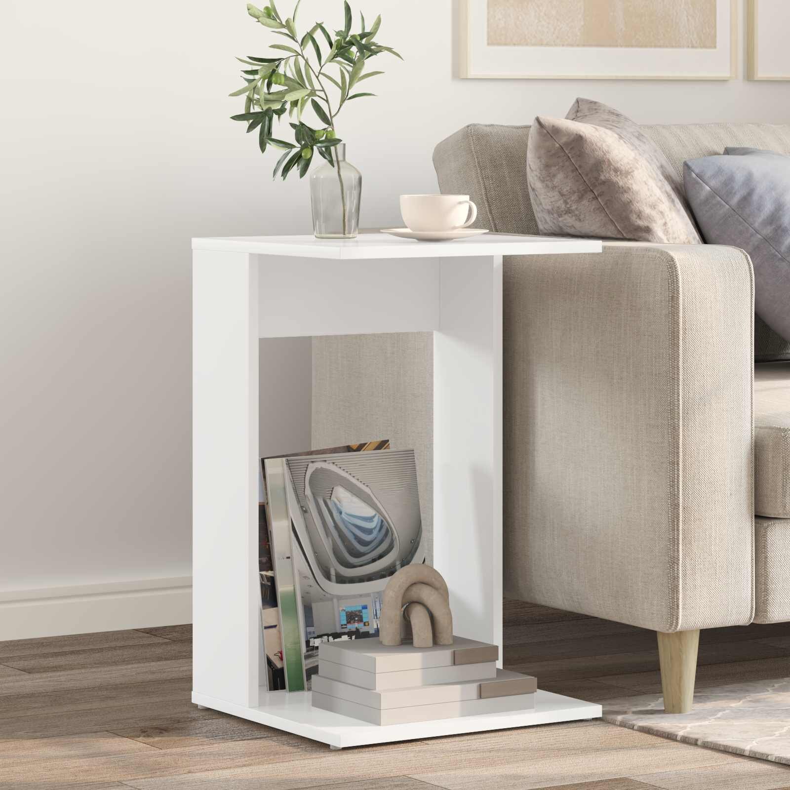 vidaXL Странична маса Бяло 40 x 38 x 625 см Инженерна дървесина