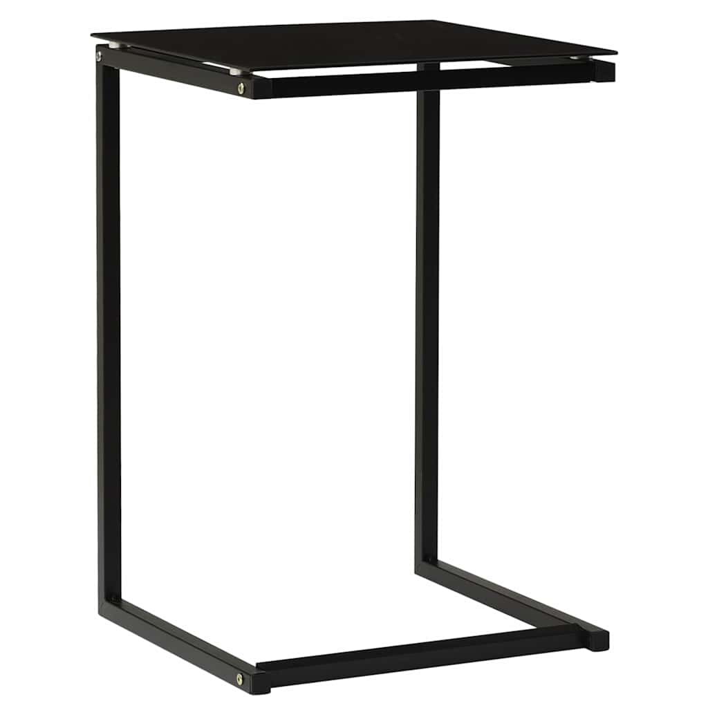 vidaXL Странична маса черна 40x40x60 см закалено стъкло