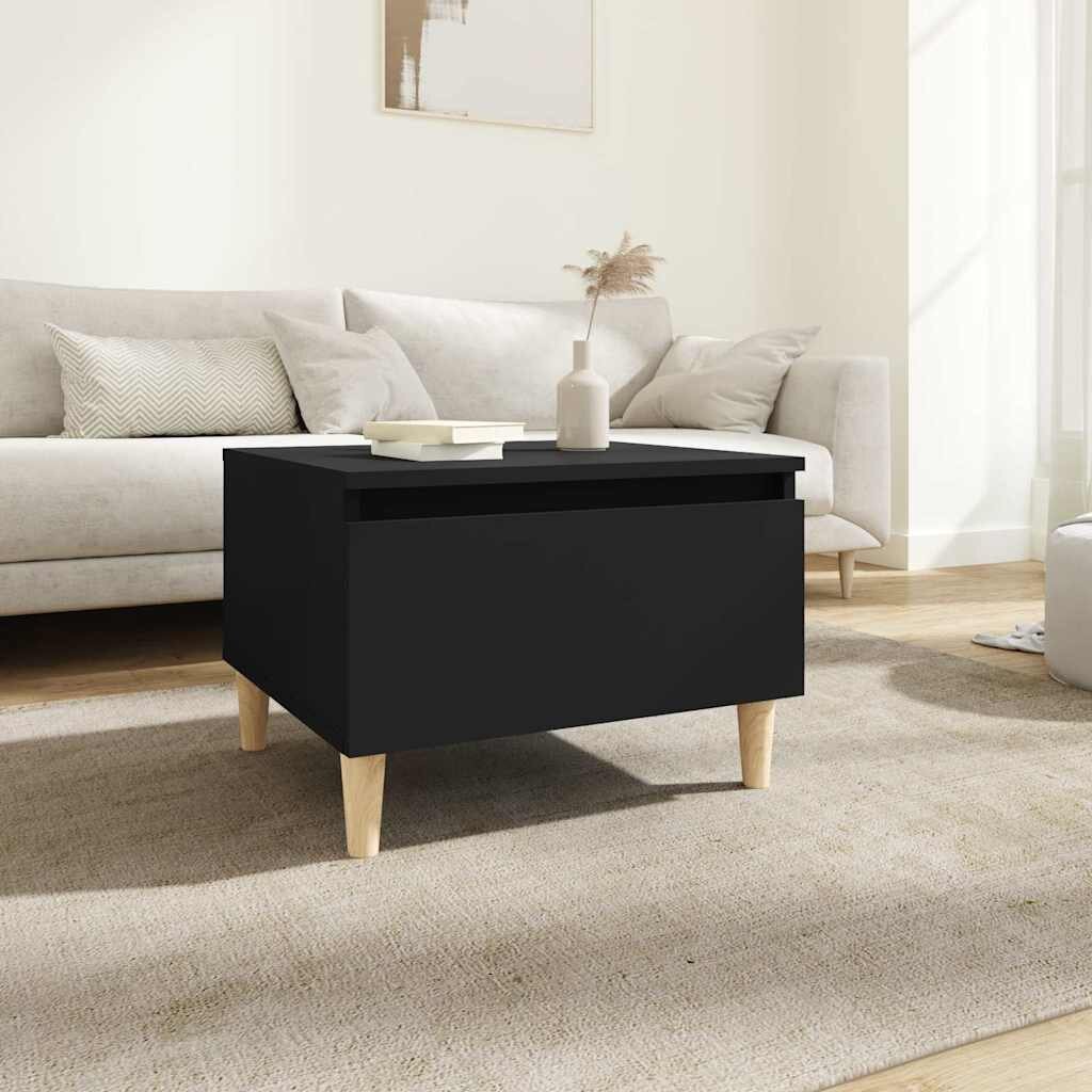 vidaXL Странична маса черна 50x46x35 см инженерно дърво