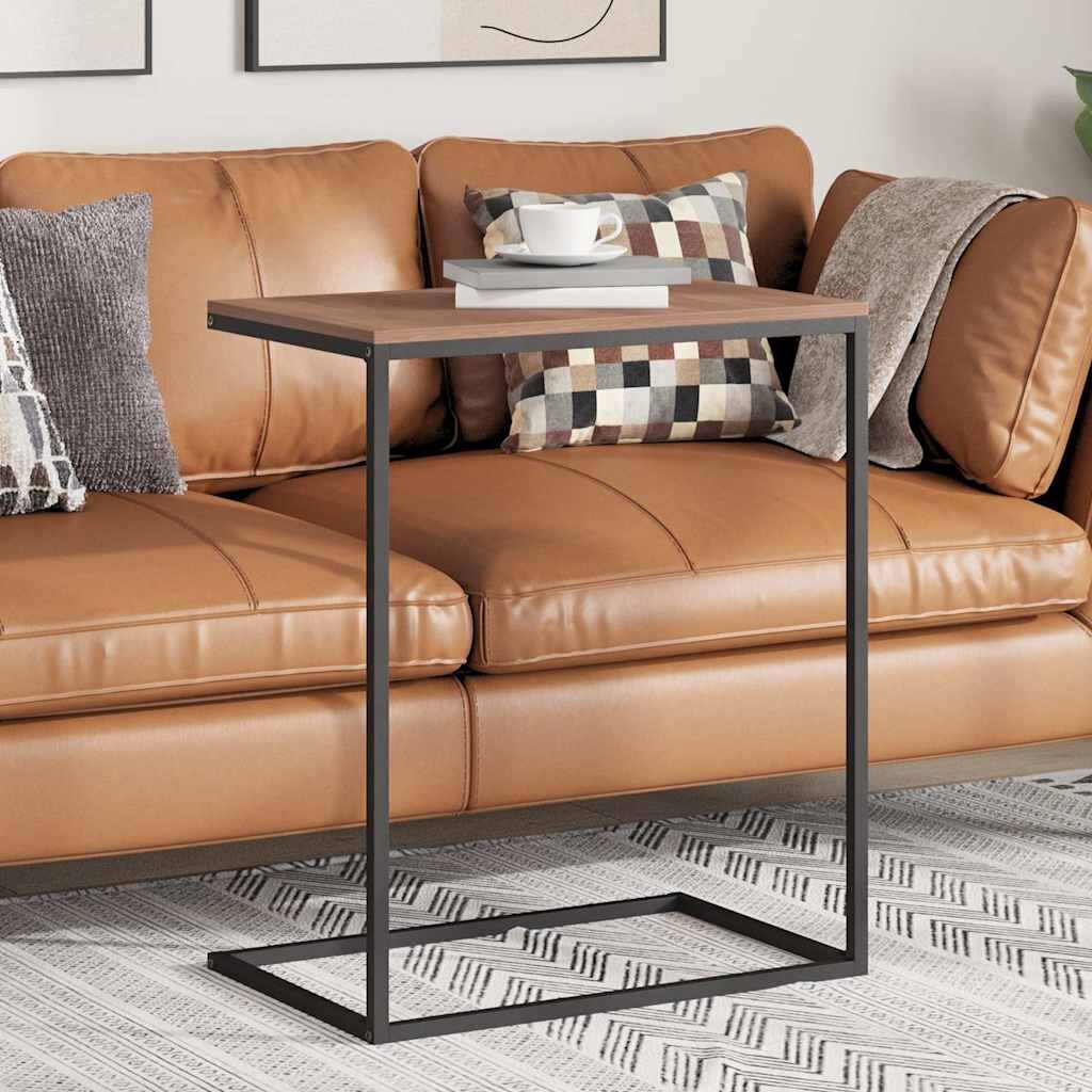 vidaXL Странична маса черна 55x35x66 см инженерна дървесина