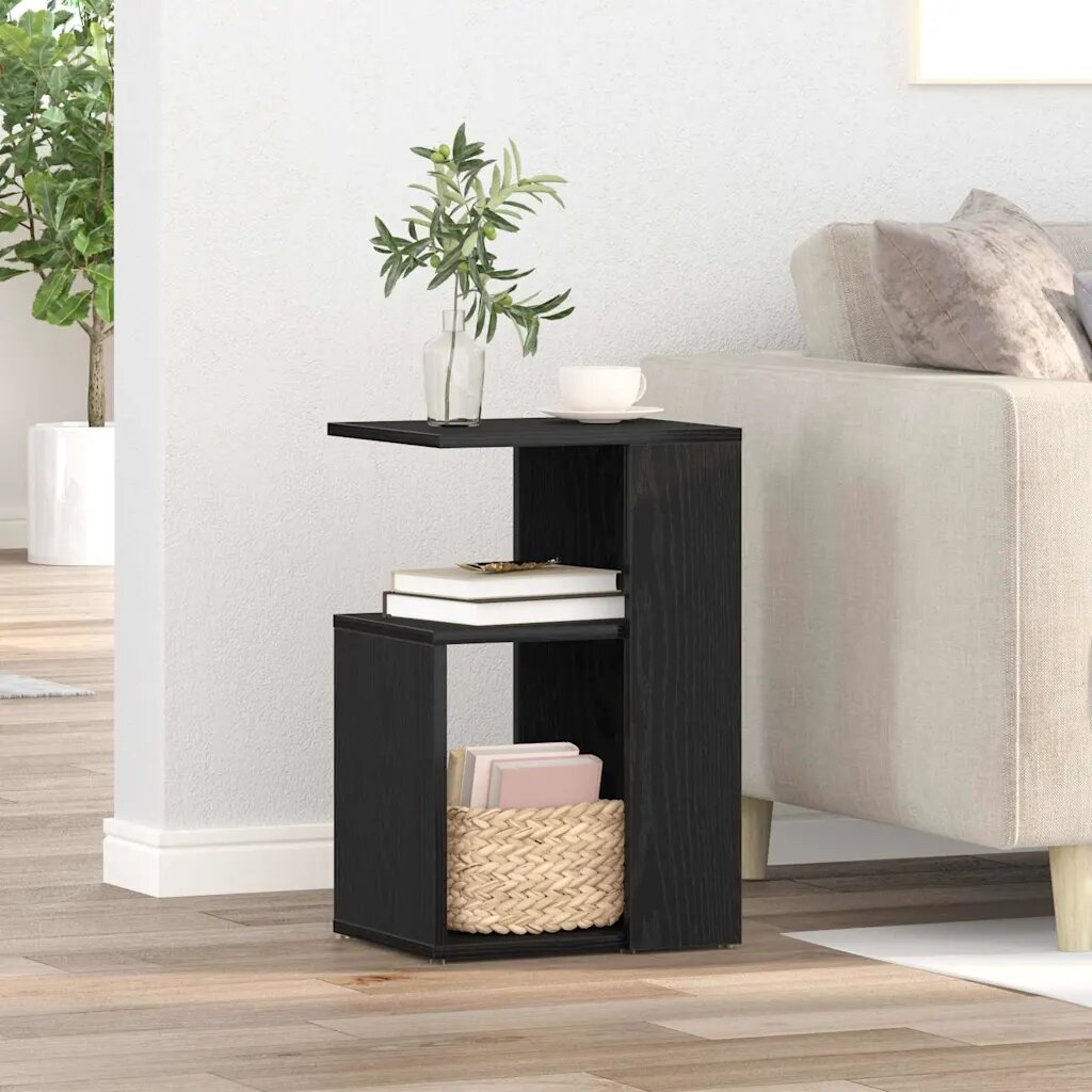 vidaXL Странична маса Черния дъб 36 x 30 x 56 см Инженерна дървесина